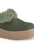 Botas Verde Cortas Mujer Invernal Peluche Comodo Tendencia 3201403