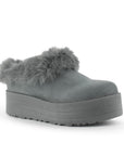 Botas Gris Cortas Mujer Invernal Peluche Comodo Tendencia 3201413