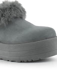 Botas Gris Cortas Mujer Invernal Peluche Comodo Tendencia 3201413