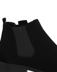 Bota Negro Mujer Casual Resorte Elegante Tacon Bajo Botin Dama 4010036