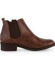 Bota Cafe Mujer Casual Resorte Elegante Tacon Bajo Botin Dama 4010037