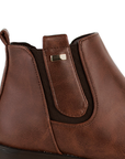 Bota Cafe Mujer Casual Resorte Elegante Tacon Bajo Botin Dama 4010037
