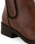 Bota Cafe Mujer Casual Resorte Elegante Tacon Bajo Botin Dama 4010037