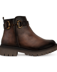 Bota Cafe Mujer Casual Plataforma Baja Moda Herraje Suela Chunky 4010042