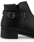 Bota Negro Botin Mujer Estilo Casual Elegante Hebilla Moda 2640105