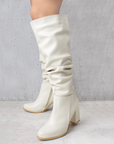 Botas Beige Moda Mujer Comodas Elegantes Tacon Alto Moda 4340138