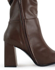 Botas Cafe Moda Mujer Comodas Elegantes Tacon Alto Moda 4340145