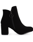 Bota Negro Botin Casual Moda Cierre Tacon Mujer 1710431