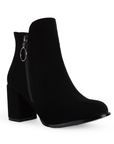 Bota Negro Botin Casual Moda Cierre Tacon Mujer 1710431