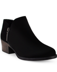Botin Negro Mujer Corto Tacon Madera Casual Moderno Comodo 1710546
