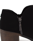 Botin Negro Mujer Corto Tacon Madera Casual Moderno Comodo 1710546