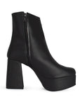 BOTA NEGRO BOTÍN TACÓN ANCHO CASUAL PLATAFORMA DAMA MODA 1710547