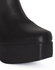 BOTA NEGRO BOTÍN TACÓN ANCHO CASUAL PLATAFORMA DAMA MODA 1710547