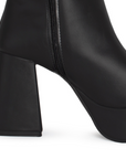 BOTA NEGRO BOTÍN TACÓN ANCHO CASUAL PLATAFORMA DAMA MODA 1710547