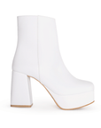 BOTA BLANCO BOTÍN TACÓN ANCHO CASUAL PLATAFORMA DAMA MODA 1710549