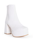 BOTA BLANCO BOTÍN TACÓN ANCHO CASUAL PLATAFORMA DAMA MODA 1710549