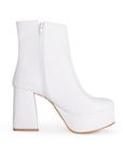 BOTA BLANCO BOTÍN TACÓN ANCHO CASUAL PLATAFORMA DAMA MODA 1710549