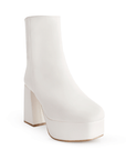 BOTA BEIGE BOTÍN TACÓN ANCHO CASUAL PLATAFORMA DAMA MODA 1710552