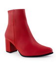 Bota Rojo Mujer Tacon Casual Botin Dama 1710563