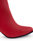 Bota Rojo Mujer Tacon Casual Botin Dama 1710563