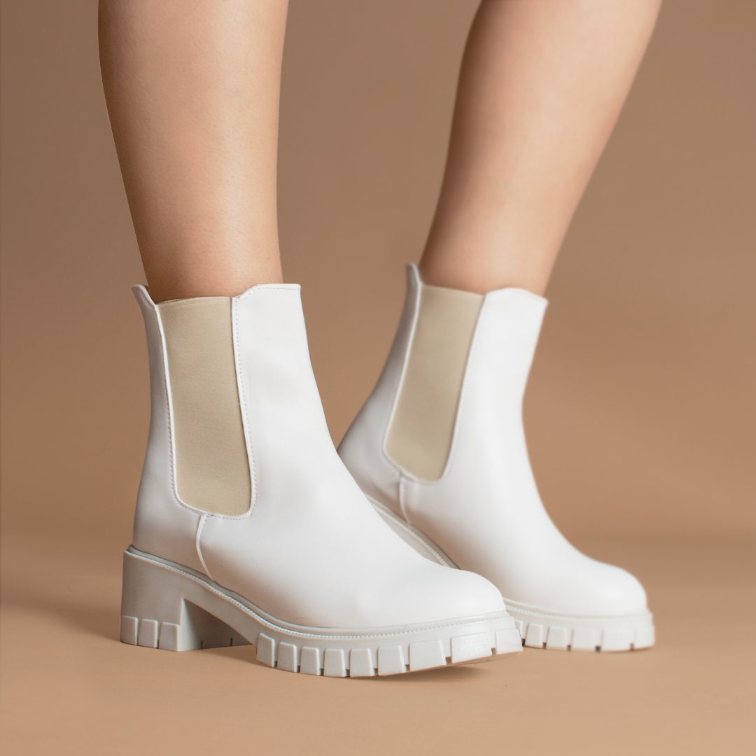 Botines Beige Botin Plataforma Xxl Botas Tacon Stradivarius Bota