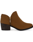 Botin Cafe Mujer Corto Tacon Madera Casual Moderno Comodo 1710583