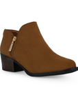 Botin Cafe Mujer Corto Tacon Madera Casual Moderno Comodo 1710583