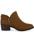 Botin Cafe Mujer Corto Tacon Madera Casual Moderno Comodo 1710583