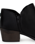 Botin Negro Mujer Corto Tacon Madera Casual Moderno Comodo 1710585