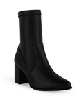 Botin Negro Dama Casual Puntal Tacon Cuadrado Moda Strech 1710588