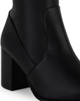 Botin Negro Dama Casual Puntal Tacon Cuadrado Moda Strech 1710588