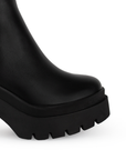 Botin Negro Dama Casual Tacon Ancho Resorte Hebilla Adorno Moderno 1710592