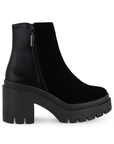 Bota Negro Basica Para Dama Tacon Ancho Suela Atractorada Casual 1710593