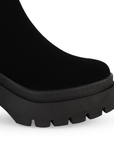 Bota Negro Basica Para Dama Tacon Ancho Suela Atractorada Casual 1710593