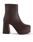 BOTA CAFE BOTÍN TACÓN ANCHO CASUAL PLATAFORMA DAMA MODA 1710619