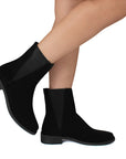 Bota Negro Mujer Suela Plana Botin Corto Elastico Moda Casual 1710621