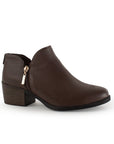 Botin Cafe Mujer Corto Tacon Madera Casual Moderno Comodo 1710622