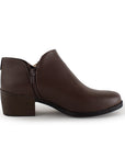 Botin Cafe Mujer Corto Tacon Madera Casual Moderno Comodo 1710622