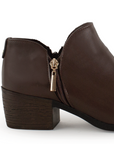 Botin Cafe Mujer Corto Tacon Madera Casual Moderno Comodo 1710622