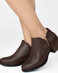 Botin Cafe Mujer Corto Tacon Madera Casual Moderno Comodo 1710622