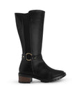 Botas Negro Mujer Hebillas Tacón Bajo Grueso Estilo Campera Moda 3402894