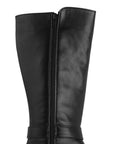 Botas Negro Mujer Hebillas Tacón Bajo Grueso Estilo Campera Moda 3402894