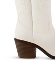 Botas Beige Mujer Estilo Vaquera Bordado Puntal Casual 3402907