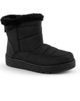 Bota Negro Dama Con Peluche Casual Botas Invernales Moda 4870029