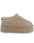 Mocasin Beige Mujer Peluche Plataforma Casual Moda Dama 4870030