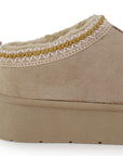 Mocasin Beige Mujer Peluche Plataforma Casual Moda Dama 4870030