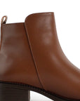 Botin Cafe Mujer Cierre Lateral Tacon Bajo Casual Botas Elegantes 3770161