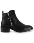 Botin Negro Mujer Cierre Lateral Tacon Bajo Casual Botas Elegantes 3770162