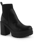 Bota Negro Para Mujer Resorte Moda Casual Tacon Ancho Botin Dama 4640020