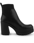 Bota Negro Para Mujer Resorte Moda Casual Tacon Ancho Botin Dama 4640020
